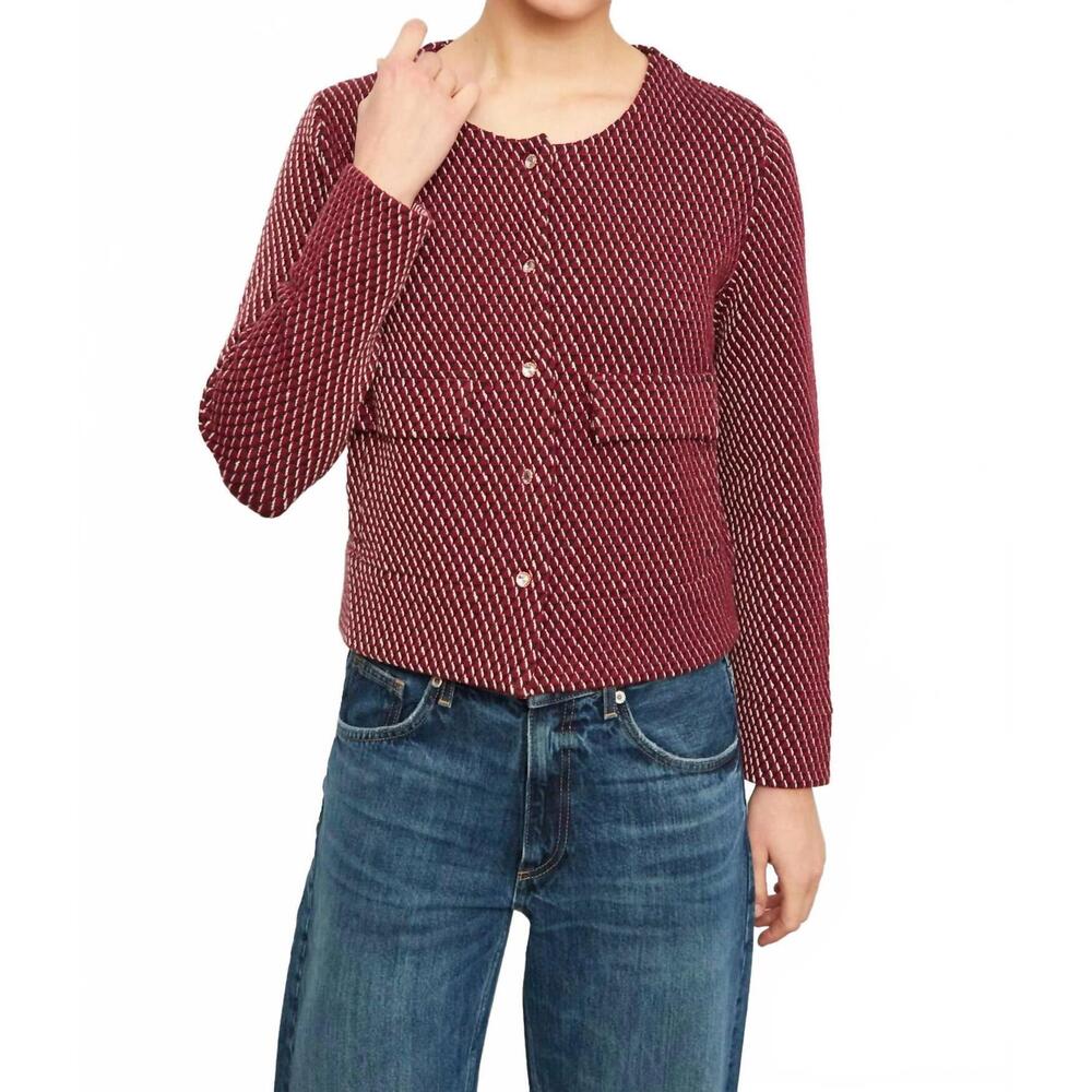 NEW ALDO MARTINS condor round neck jacket in maroon
